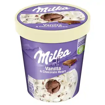 Żabka Milka Lody waniliowe z kawałkami czekolady mlecznej i musem z czekoladą mleczną 480 ml oferta