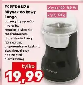 Kaufland Młynek do kawy lungo czarny Esperanza oferta