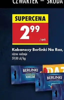 Biedronka Kabanosy chilli Morliny Berlinki Na Raz oferta