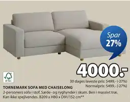 JYSK TORNEMARK SOFA MED CHAISELONG oferta