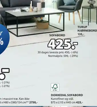 JYSK DOKKEDAL SOFABORD oferta