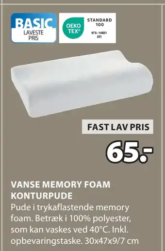 JYSK VANSE MEMORY FOAM KONTURPUDE oferta