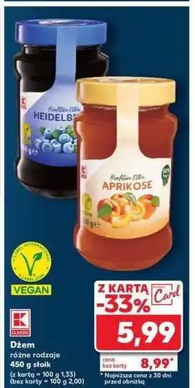 Kaufland Dżem morelowy K-classic oferta