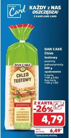 Kaufland Chleb tostowy pełnoziarnisty Dan cake oferta