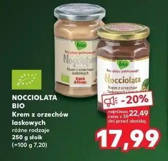 Kaufland Krem z orzechów laskowych z kakao Prodotto biologico nocciolata Rigoni di asiago oferta