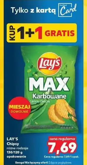 Kaufland Chipsy zielona cebulka Lay's max karbowane oferta