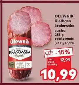 Kaufland Kiełbasa krakowska sucha z szynki Olewnik oferta