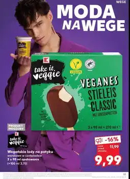 Kaufland Lody na patyku waniliowe K-classic takie it veggie oferta