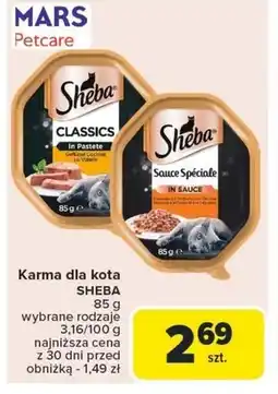 Carrefour Sheba Finesse Mokra karma dla dorosłych kotów delikatny pasztet z kurczakiem 85 g oferta