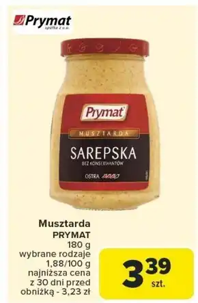 Carrefour Prymat Musztarda sarepska 180 g oferta