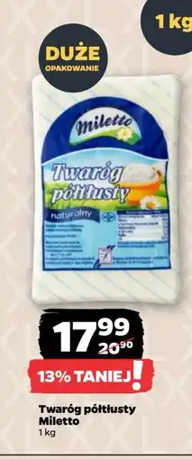 Netto Twaróg naturalny półtłusty Miletto oferta