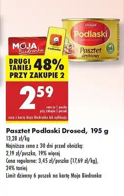 Biedronka Pasztet drobiowy Drosed podlaski oferta