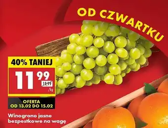 Biedronka Winogrona jasne bezpestkowe oferta