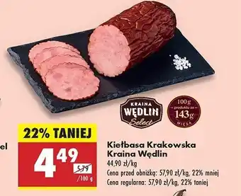 Biedronka Kiełbasa krakowska Kraina wędlin select oferta