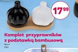 Bliski Komplet przyprawników z podstawką bambusową oferta