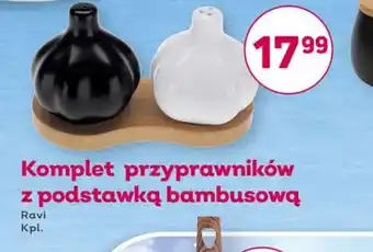 Bliski Komplet przyprawników z podstawką bambusową oferta