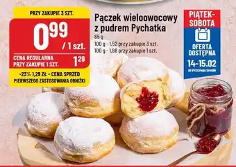 Polomarket Pączek z pudrem z nadzieniem wieloowocowym Pychatka oferta