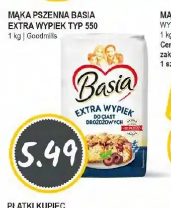 Słoneczko Mąka pszenna Basia Extra Wyrób Typ 550 oferta