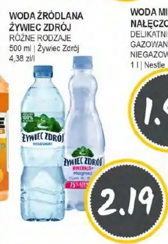 Słoneczko Woda źródlana Zywiec Zdrój / Woda źródlana Nałęczów oferta