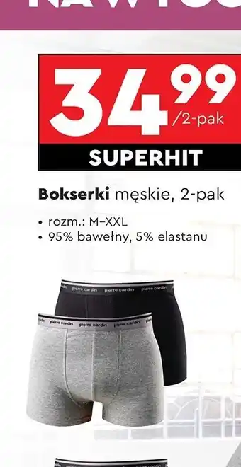 Biedronka Bokserki męskie rozm. m-xxl Pierre Cardin Paris oferta