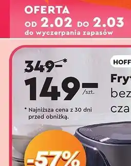 Biedronka Frytownica beztłuszczowa 1400w Hoffen oferta