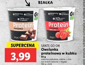 Lidl Owsianka malina + chia Sante go on! protein oferta