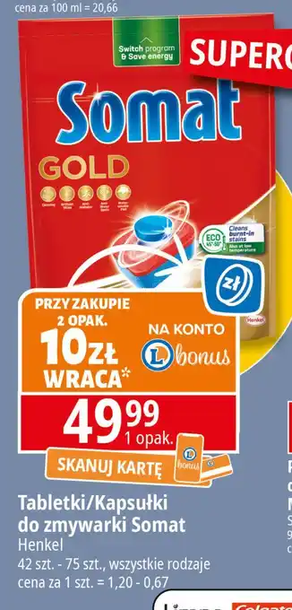 E.Leclerc Tabletki do zmywarki Somat Gold oferta