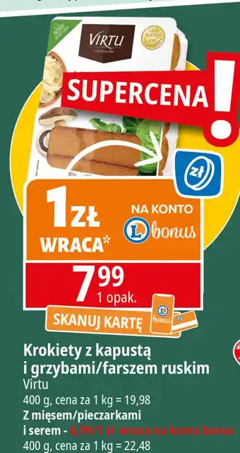 E.Leclerc Krokiety z farszem ruskim Virtu oferta