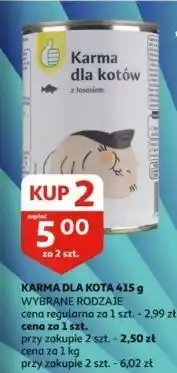 Auchan Karma dla kota z łososiem Podniesiony Kciuk oferta