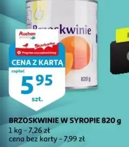 Auchan Brzoskwinie w syropie Podniesiony Kciuk oferta