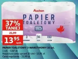 Auchan Papier toaletowy biały Auchan oferta