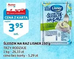 Auchan Śledzik na raz z cebulką Lisner Na Raz oferta