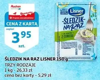 Auchan Śledzik na raz z cebulką Lisner Na Raz oferta