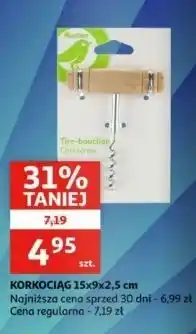 Auchan Korkociąg 15 x 9 2.5 cm Auchan Na Co Dzień (Logo Zielone) oferta