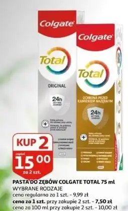 Auchan Pasta do zębów ochrona przed kamieniem nazębnym Colgate Total oferta