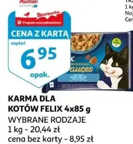 Auchan Karma dla kota rybne smaki z dorszem i sardynkami Purina Felix Sensations Sauces oferta