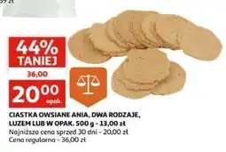 Auchan Ciastka owsiane naturalne Ania Bio Ciasteczka Babci Ani oferta