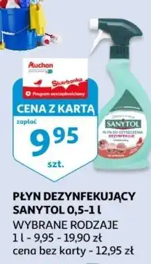 Auchan Płyn dezynfekujący i czyszczący grapefruit trawa cytrynowa Sanytol oferta