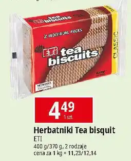 E.Leclerc Herbatniki kakaowe Eti Tea Biscuits oferta