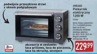 ALDI Piekarnik elektryczny 1200 w Ambiano oferta