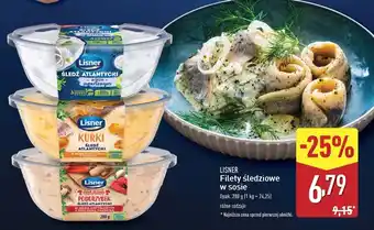 ALDI Filety śledziowe w sosie grzybowym z pieczoną papryką i podgrzybkami Lisner Smak Sezonu oferta