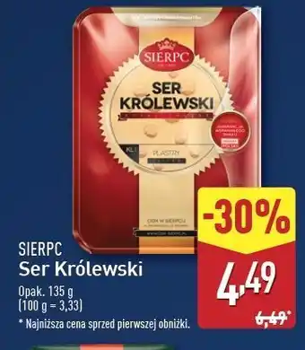 ALDI Ser zółty królewski plastry Sierpc oferta