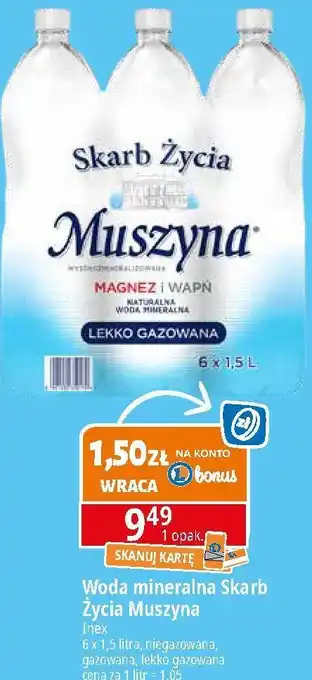 E.Leclerc Woda niegazowana Muszyna Skarb Życia oferta