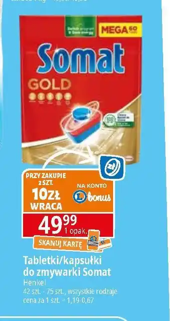 E.Leclerc Tabletki do zmywarek Somat Gold oferta