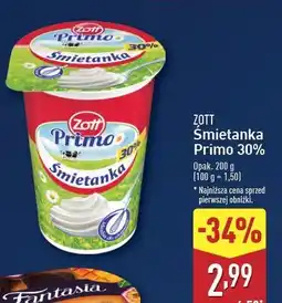 ALDI Śmietanka 30% Zott Primo oferta