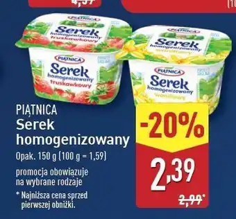 ALDI Serek homogenizowany truskawkowy Piątnica oferta