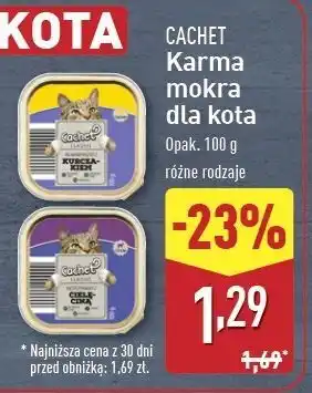 ALDI Karma dla kota cielęcina w sosie Cachet oferta