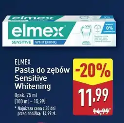 ALDI Pasta do zębów z aminofluorkiem Elmex Sensitive oferta