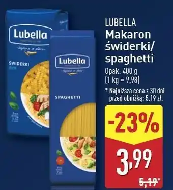 ALDI Makaron spaghetti Lubella oferta