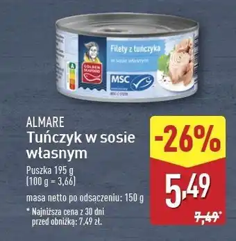 ALDI Tuńczyk w sosie własnym Almare oferta